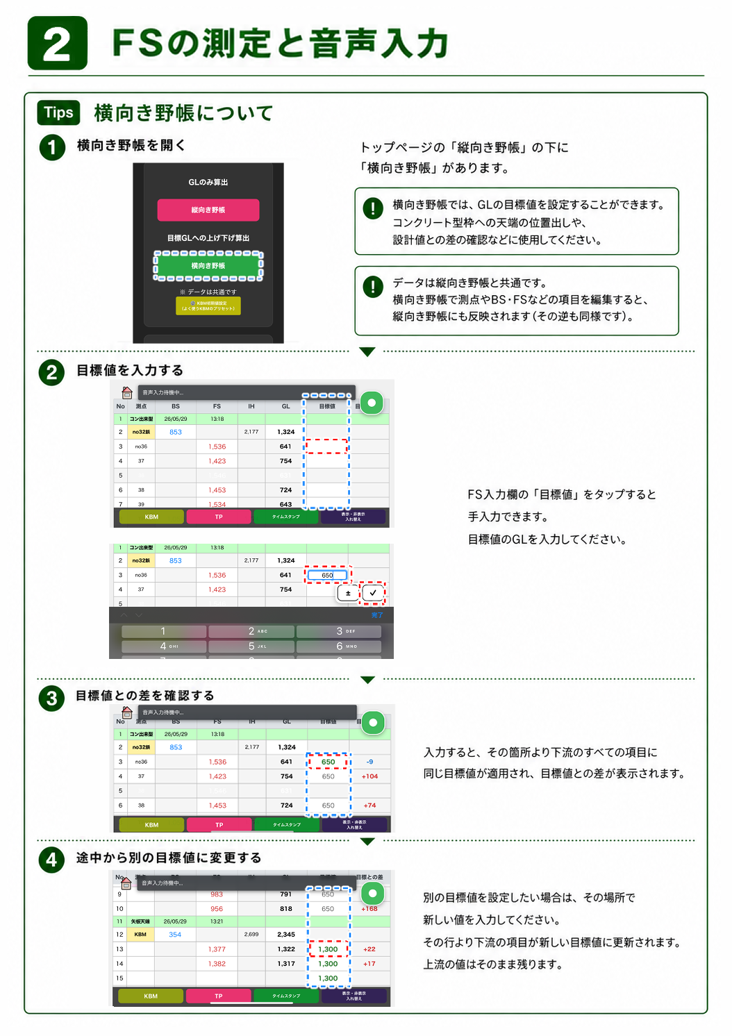 横向き野帳について